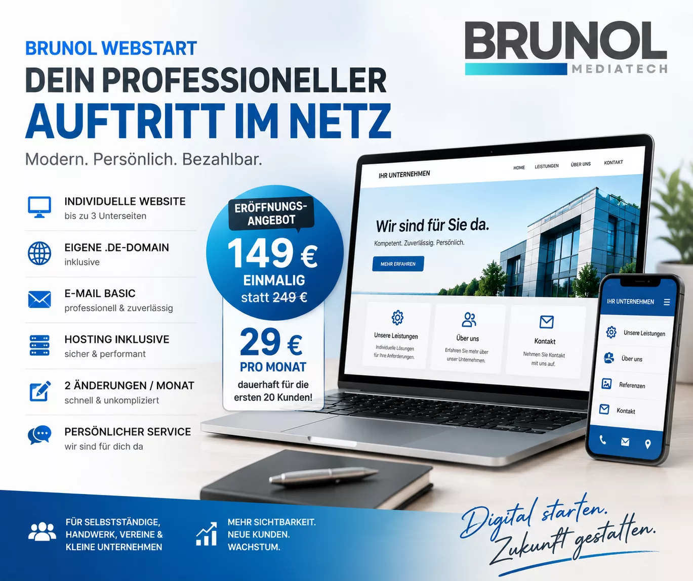 Eröffnungsangebot: BruNol WebStart